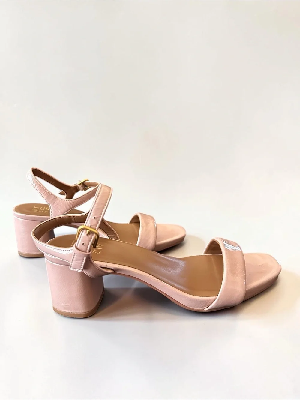 Naturalizer Izzy Leather Block Heel Sandals Blush Pink Women’s Size 9W